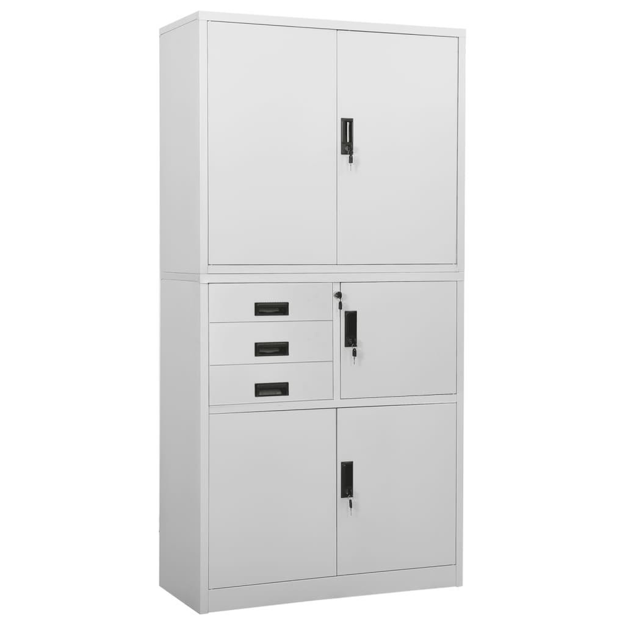 Voir la diapositive 1 : VIDAXL Armoire de bureau Gris clair 90x40x180 cm Acier