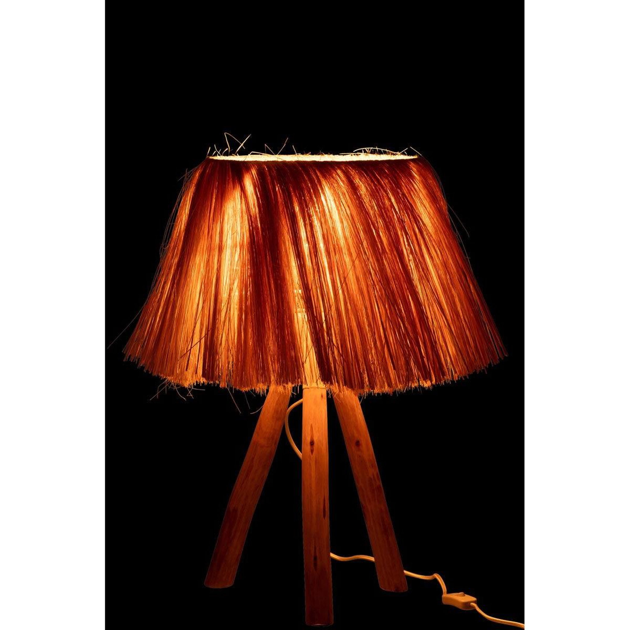 Voir la diapositive 6 : J-LINE Lampe à poser en bois  bahamas  51cm naturel