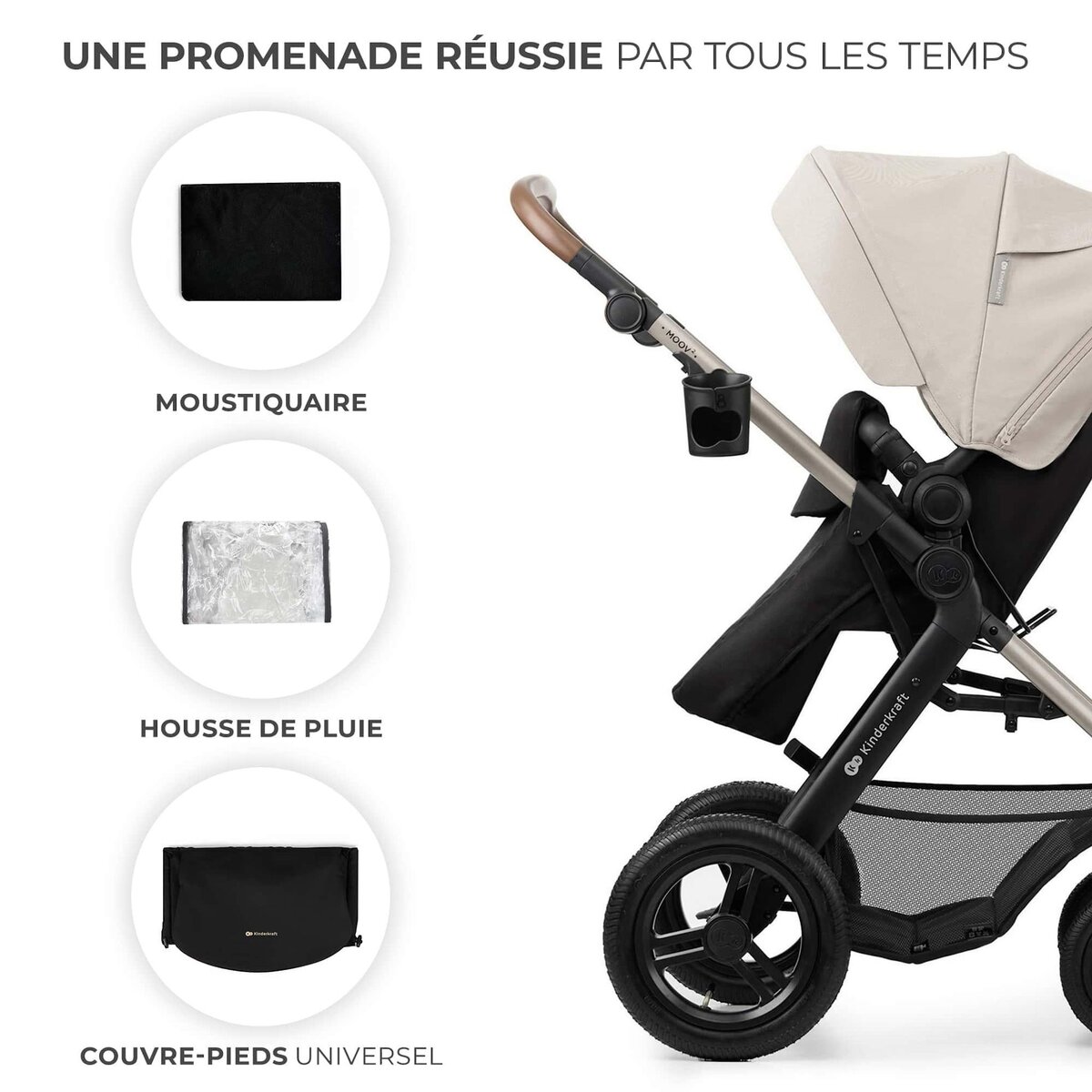 KINDERKRAFT Poussette 4en1 moov 2 pratique et confortable