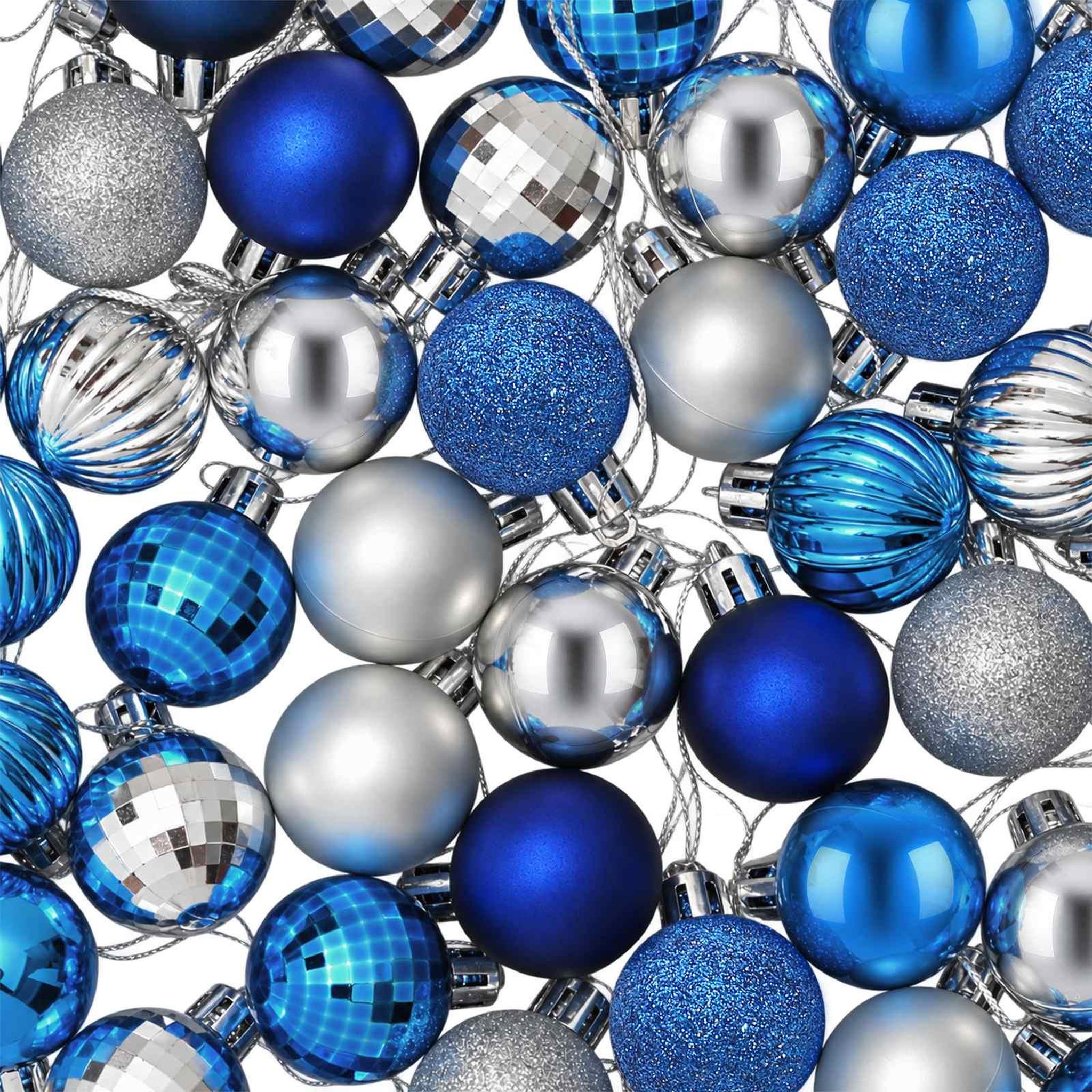 Voir la diapositive 6 : VIDAXL Ensemble de boules de Noël 150 pc Bleu et argente Diam. 3 cm