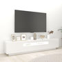 Voir la diapositive 3 : VIDAXL Meuble TV avec lumieres LED Blanc brillant 200x35x40 cm
