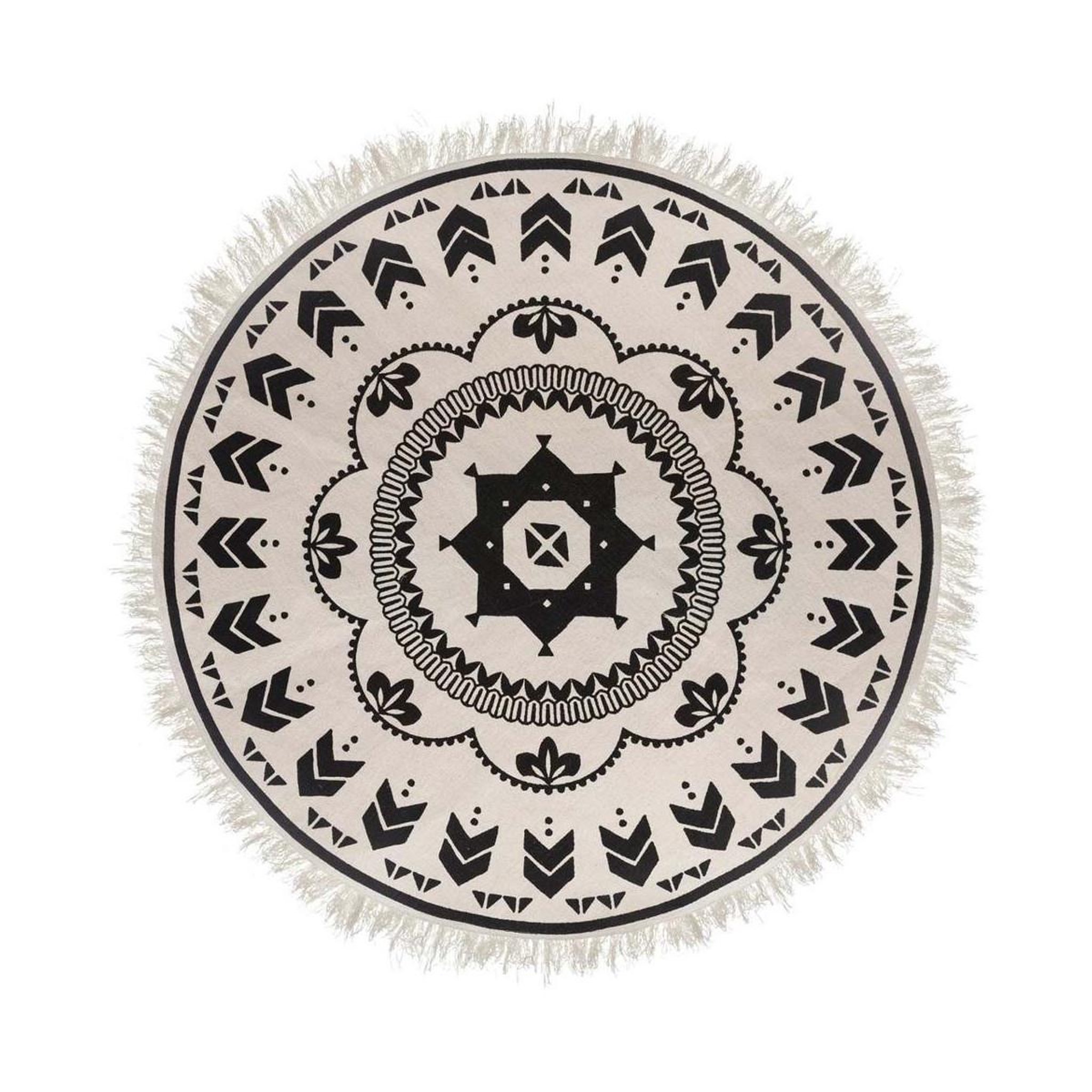 Voir la diapositive 1 : ATMOSPHERA Tapis rond déco  agadir  120cm noir & blanc