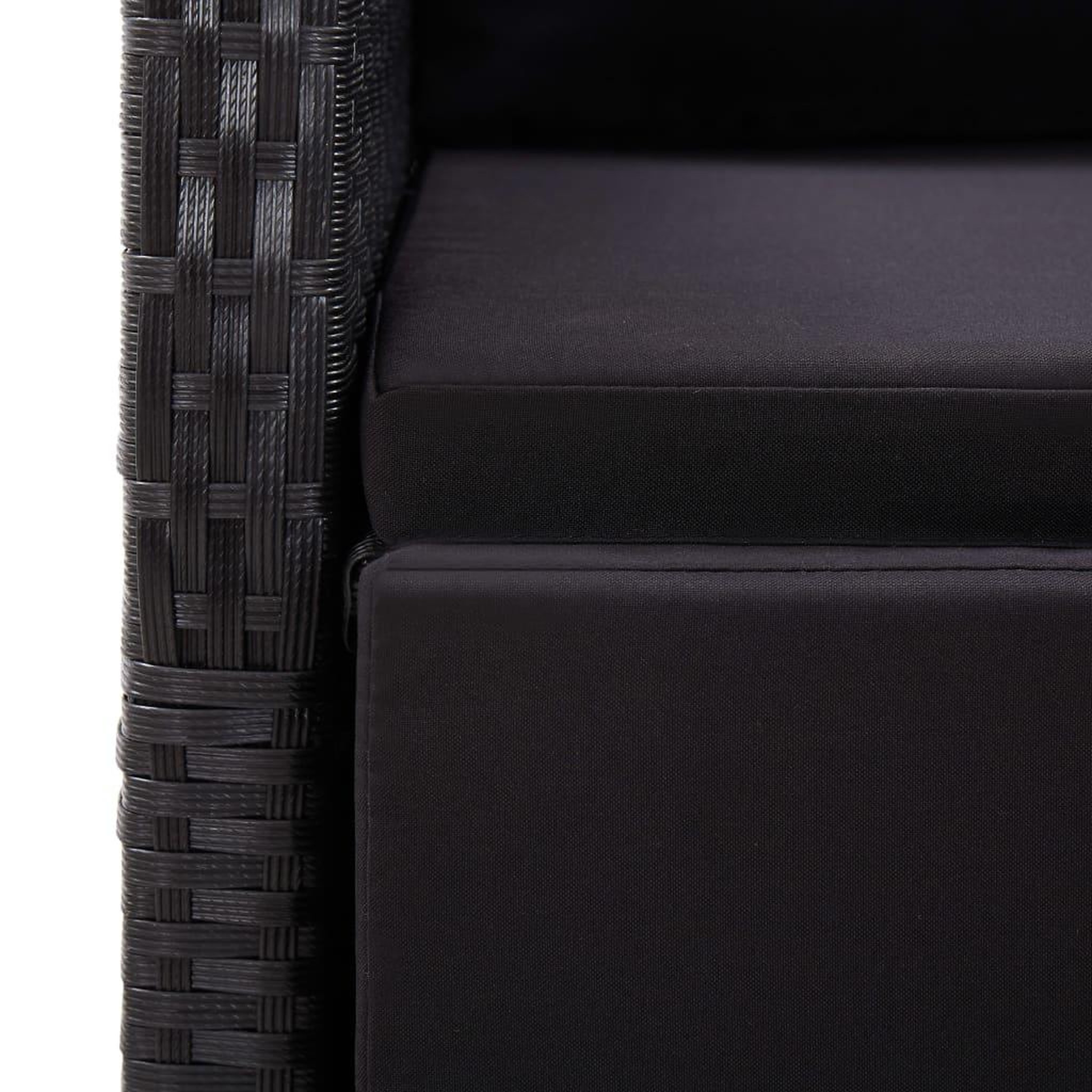 Voir la diapositive 5 : VIDAXL Ensemble a manger de jardin coussins 7 pcs noir resine tressee