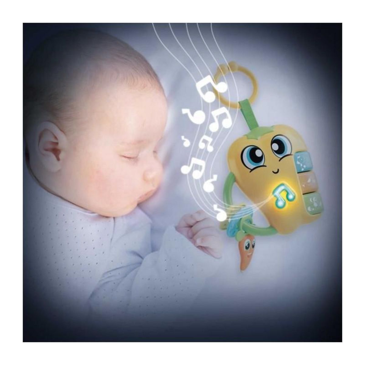 LISCIANI GIOCHI Pepper - Hochet électronique - CAROTINA BABY - Sons et mélodies joyeuses, Anneaux de dentition
