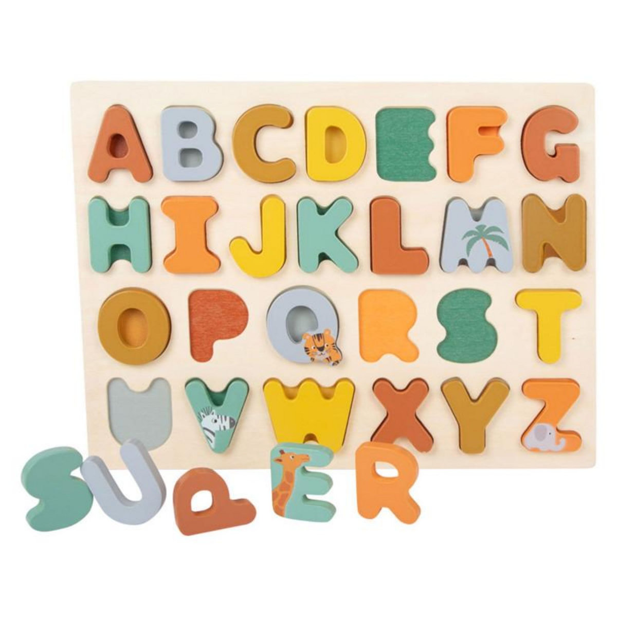 SMALL FOOT Small Foot - Wooden Alphabet Puzzle Safari 11703