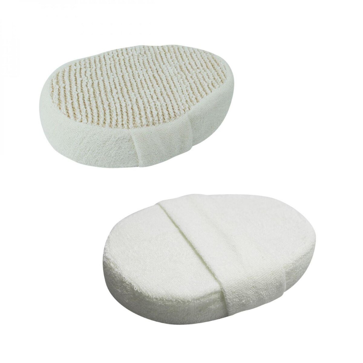 VIVEZEN Lot de 2 éponges exfoliantes en fibre de bambou 15 x 10,5 x 3 cm avec poignée de maintien