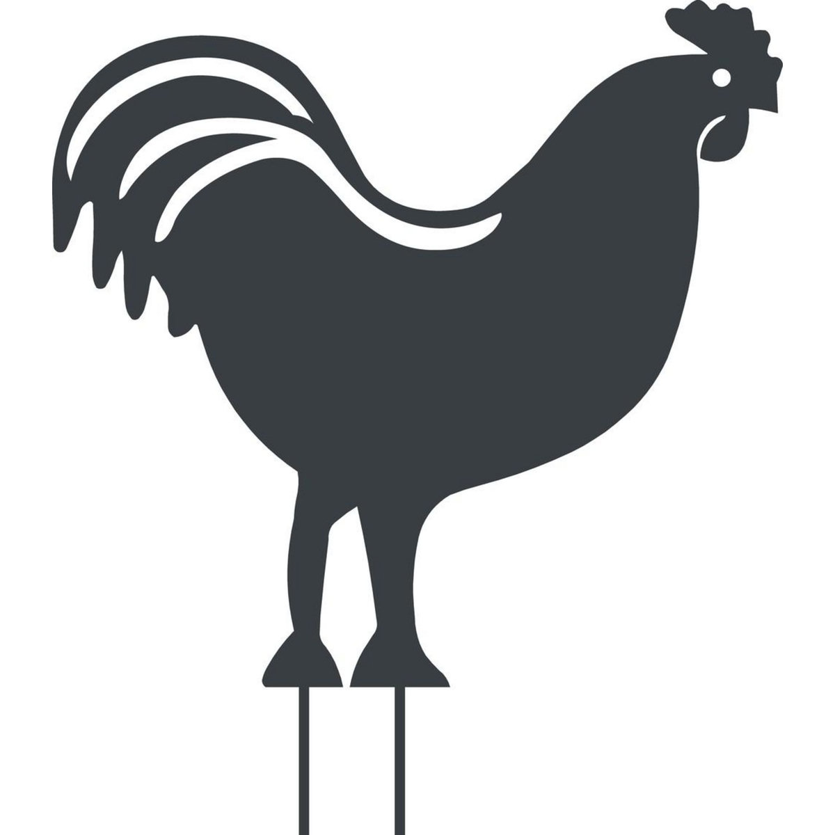 CENTRALE BRICO Figurine à piquer Coq - 42,5x42 cm - anthracite