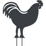 CENTRALE BRICO Figurine à piquer Coq - 42,5x42 cm - anthracite