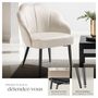 Voir la diapositive 3 : tectake Fauteuil cocktail rembourré en velours crème/noir