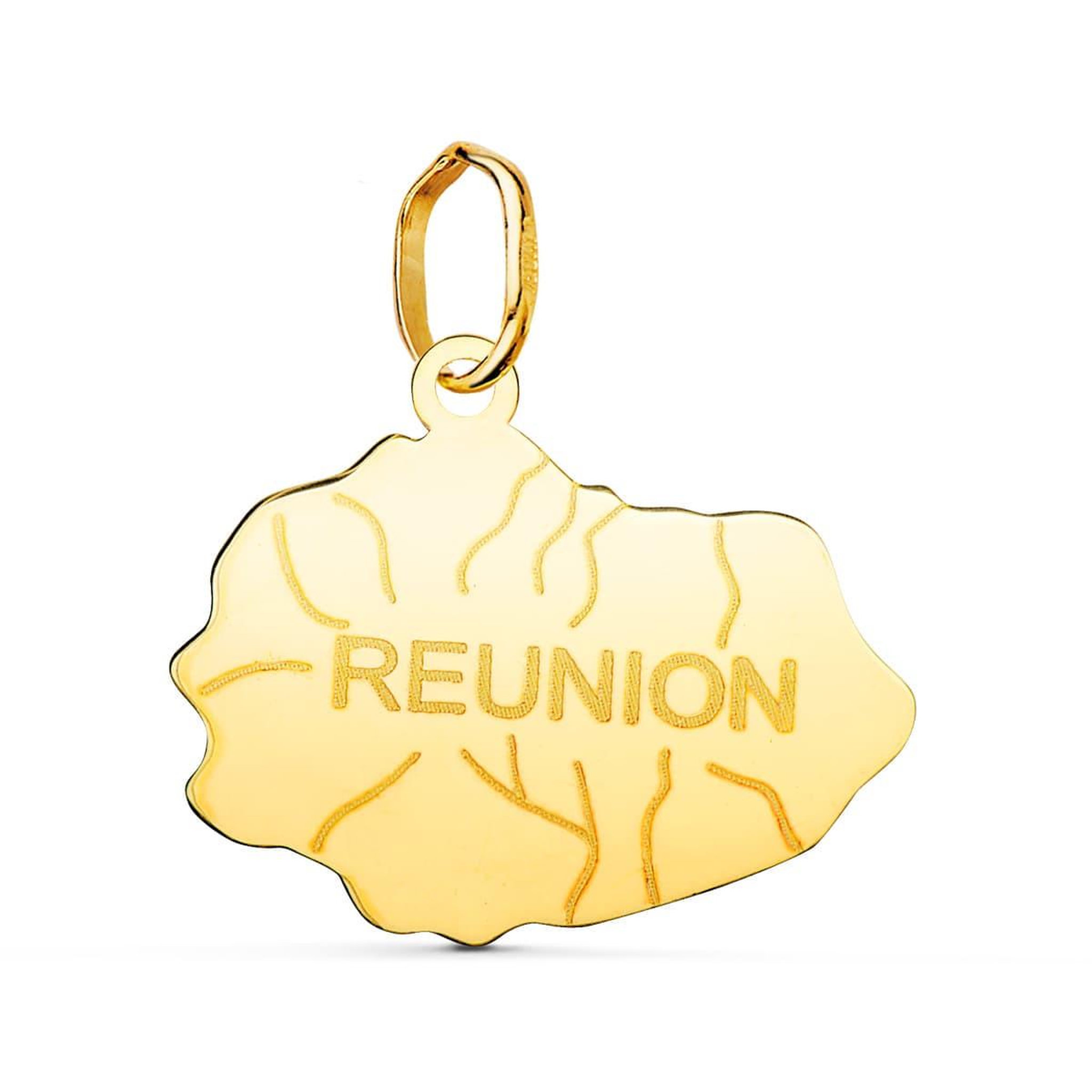 L'ATELIER D'AZUR Pendentif Or 18 Carats 750 Jaune - Ile de la Réunion - Chaine Offerte