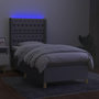 Voir la diapositive 3 : VIDAXL Sommier a lattes de lit matelas LED Gris clair 80x200cm Tissu