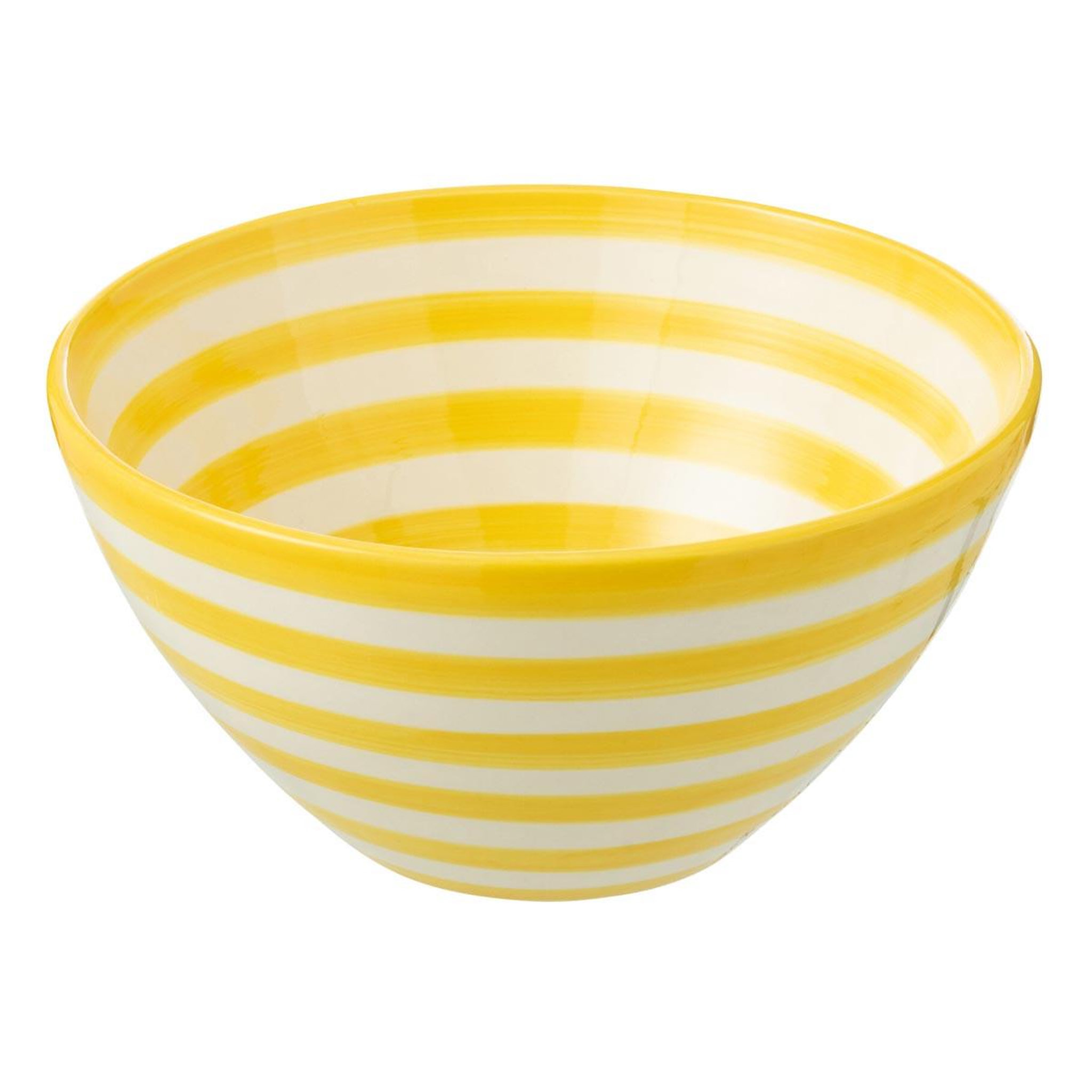 J-LINE Coupelle en céramique  granada rayure  22cm jaune