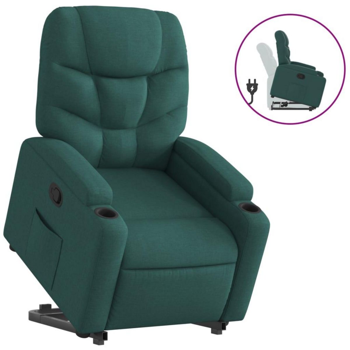 VIDAXL Fauteuil inclinable vert fonce tissu