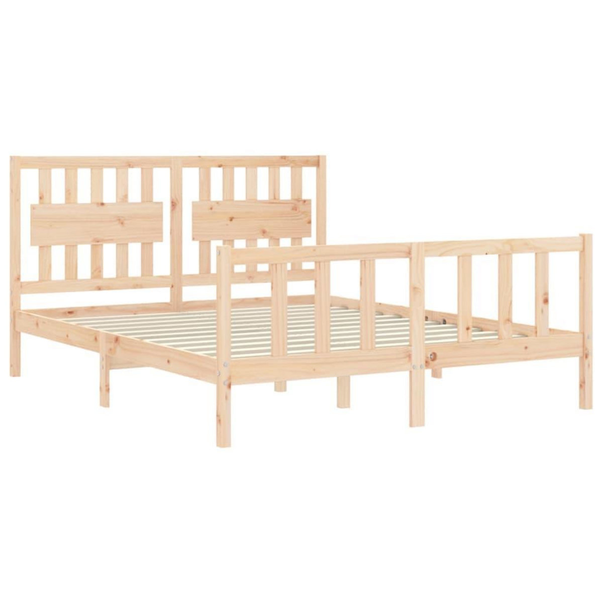 VIDAXL Cadre de lit sans matelas 160x200 cm bois massif de pin