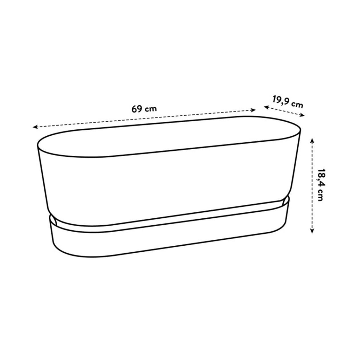 ELHO Balconnière Greenville Long 69 x 19,9 x 18,4 cm - Blanc - Elho