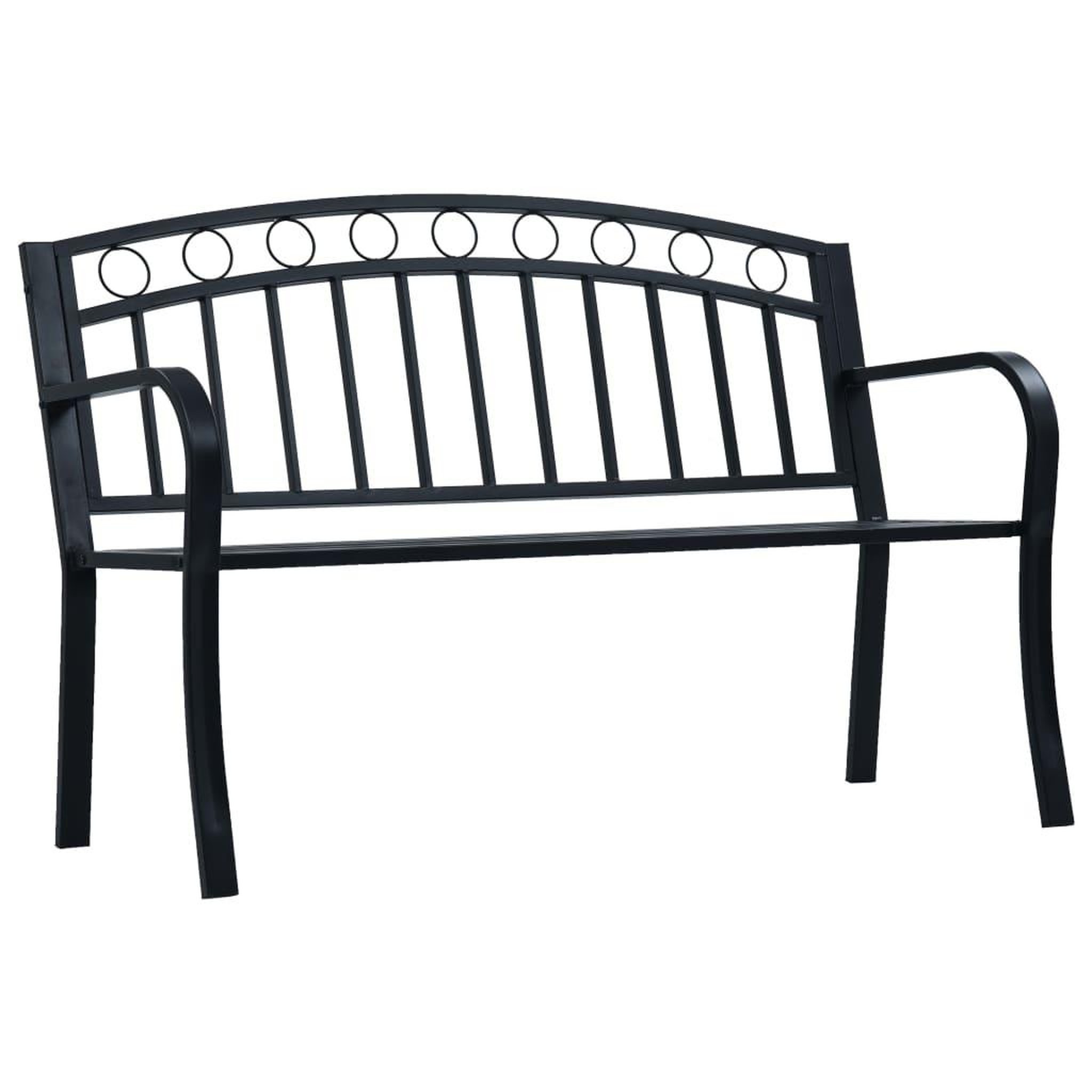 Voir la diapositive 1 : VIDAXL Banc de jardin 125 cm Noir Acier