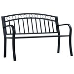 VIDAXL Banc de jardin 125 cm Noir Acier