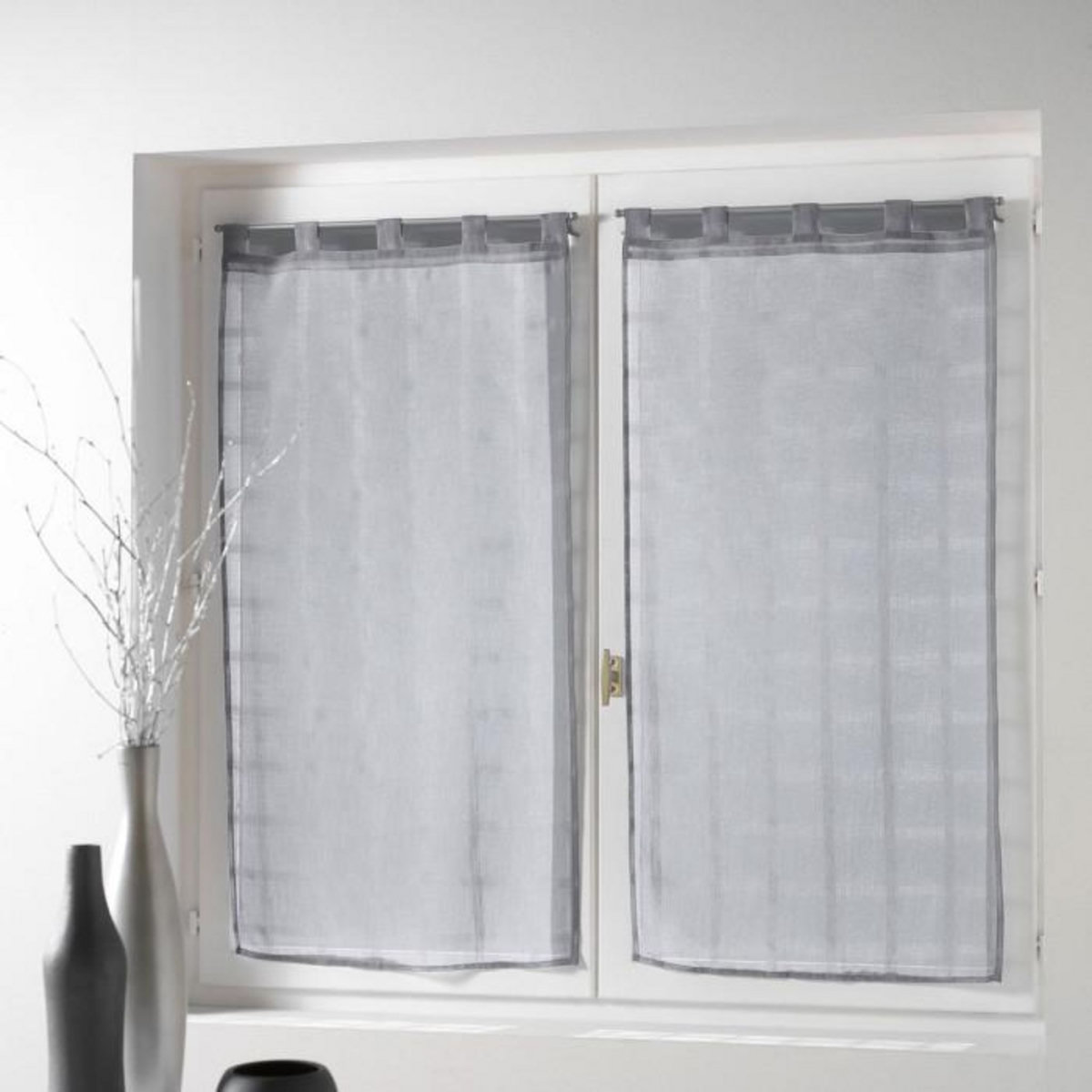 Paris Prix Paire de Voilages  Candide  60x90cm Gris