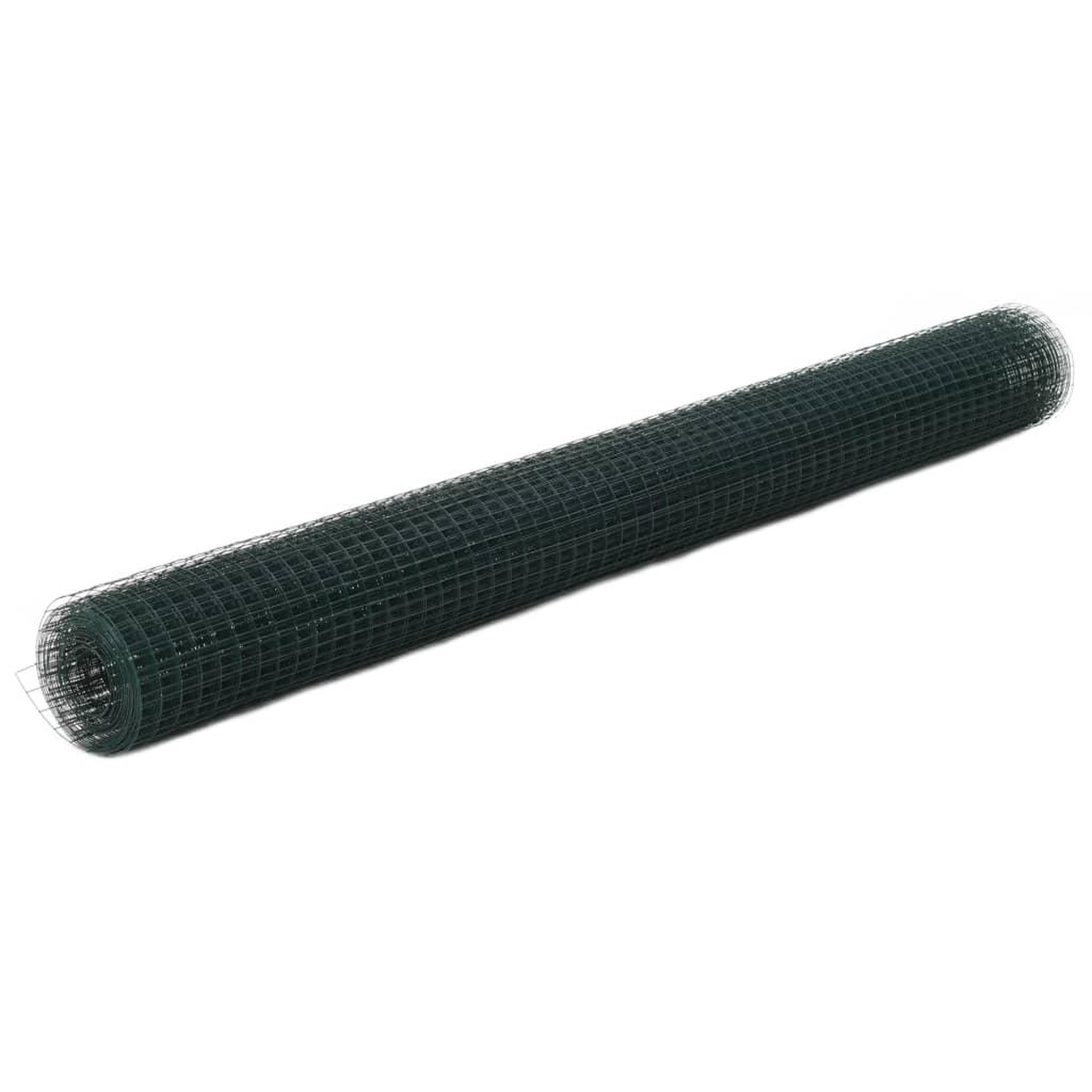 VIDAXL Grillage acier avec revetement en pvc 25x1,5 m vert