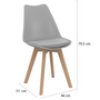 Voir la diapositive 5 : ID MARKET Lot de 6 chaises scandinaves SARA mix color gris foncé x3 et gris clair x3