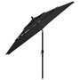 Voir la diapositive 3 : VIDAXL Parasol de jardin a 3 niveaux avec mat en aluminium noir 3,5 m