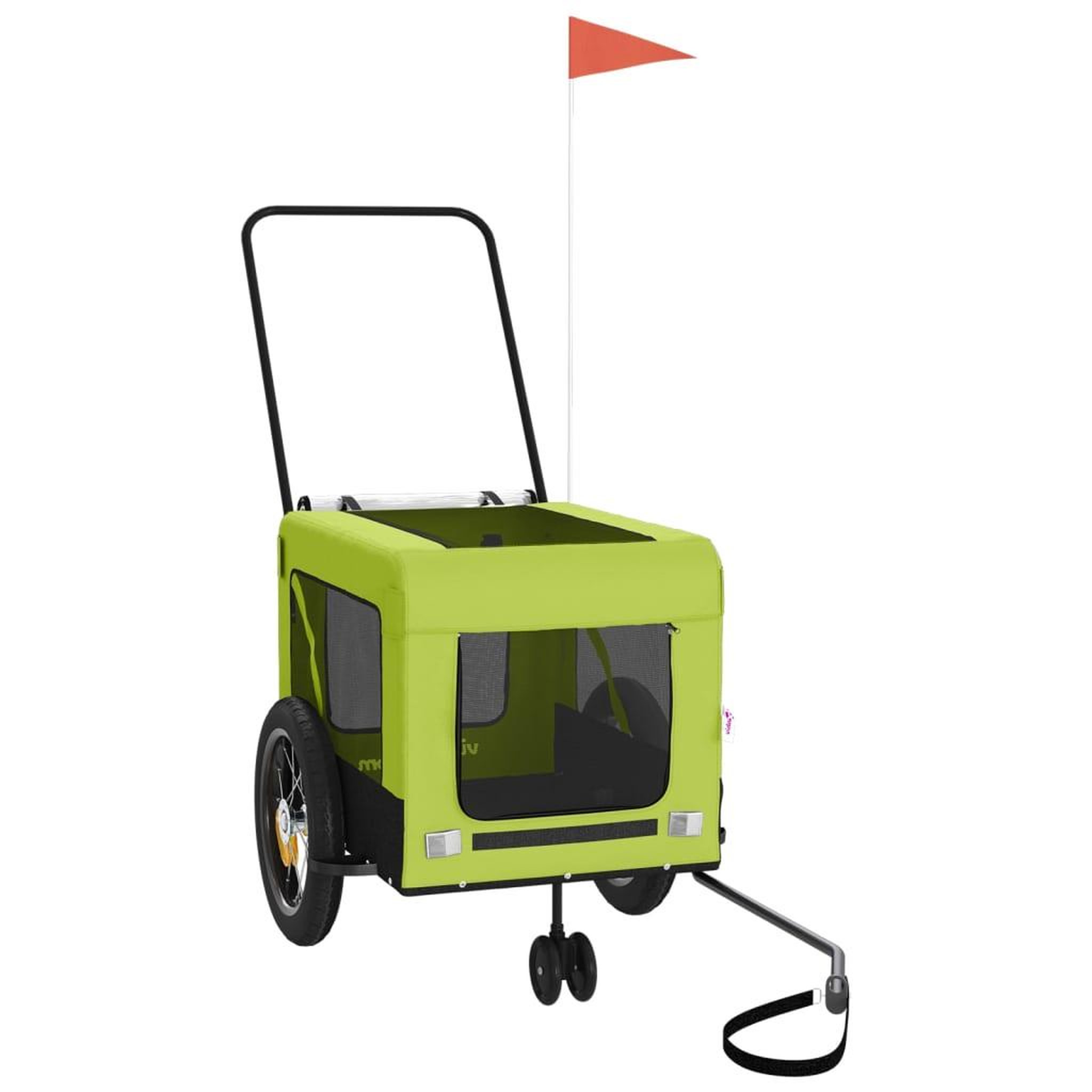 Voir la diapositive 4 : VIDAXL Remorque de velo pour animaux de compagnie vert et noir