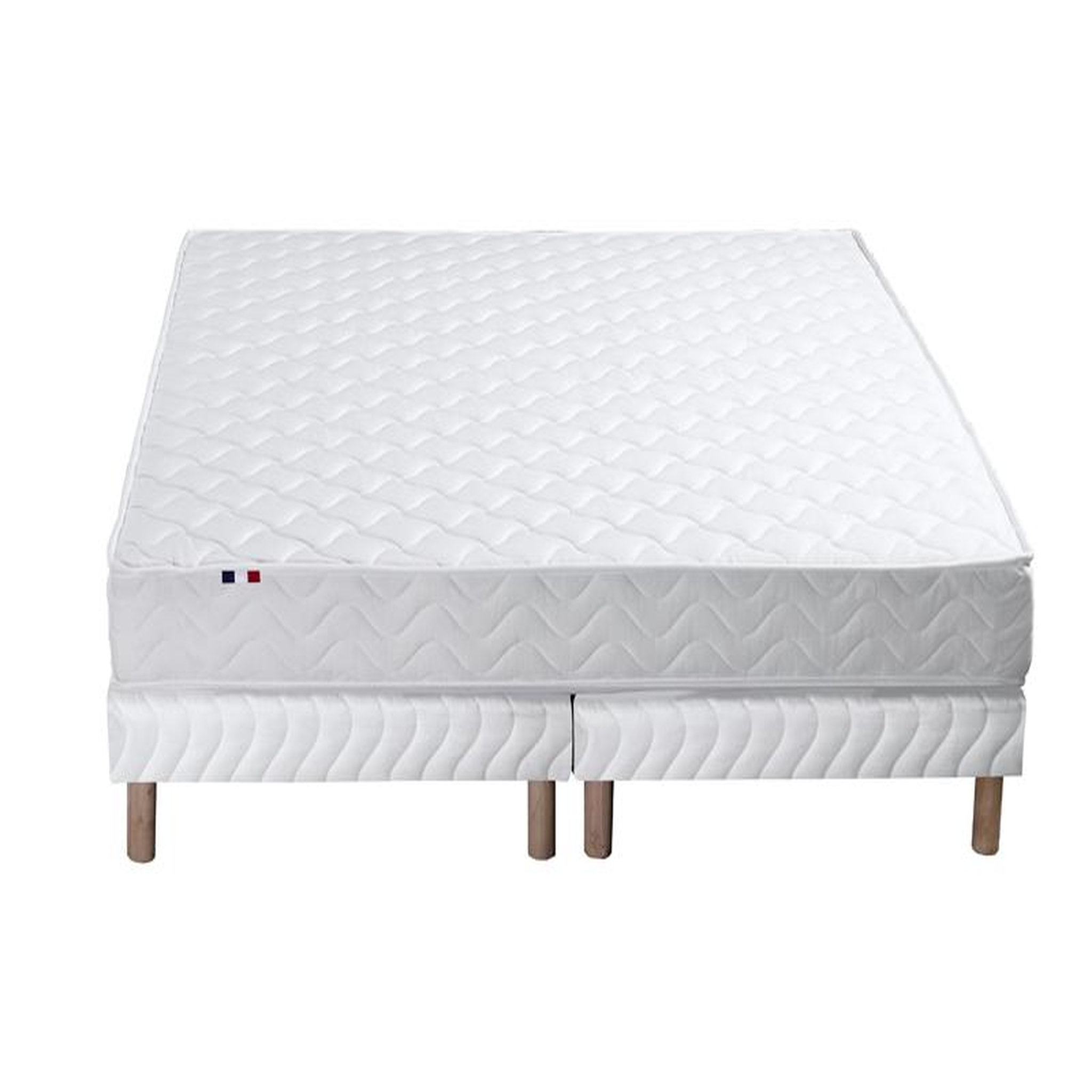 Voir la diapositive 4 : Ensemble Matelas Mousse Accueil Latex 3 Zones + Sommier 2x80x200 cm Blanc TOULON