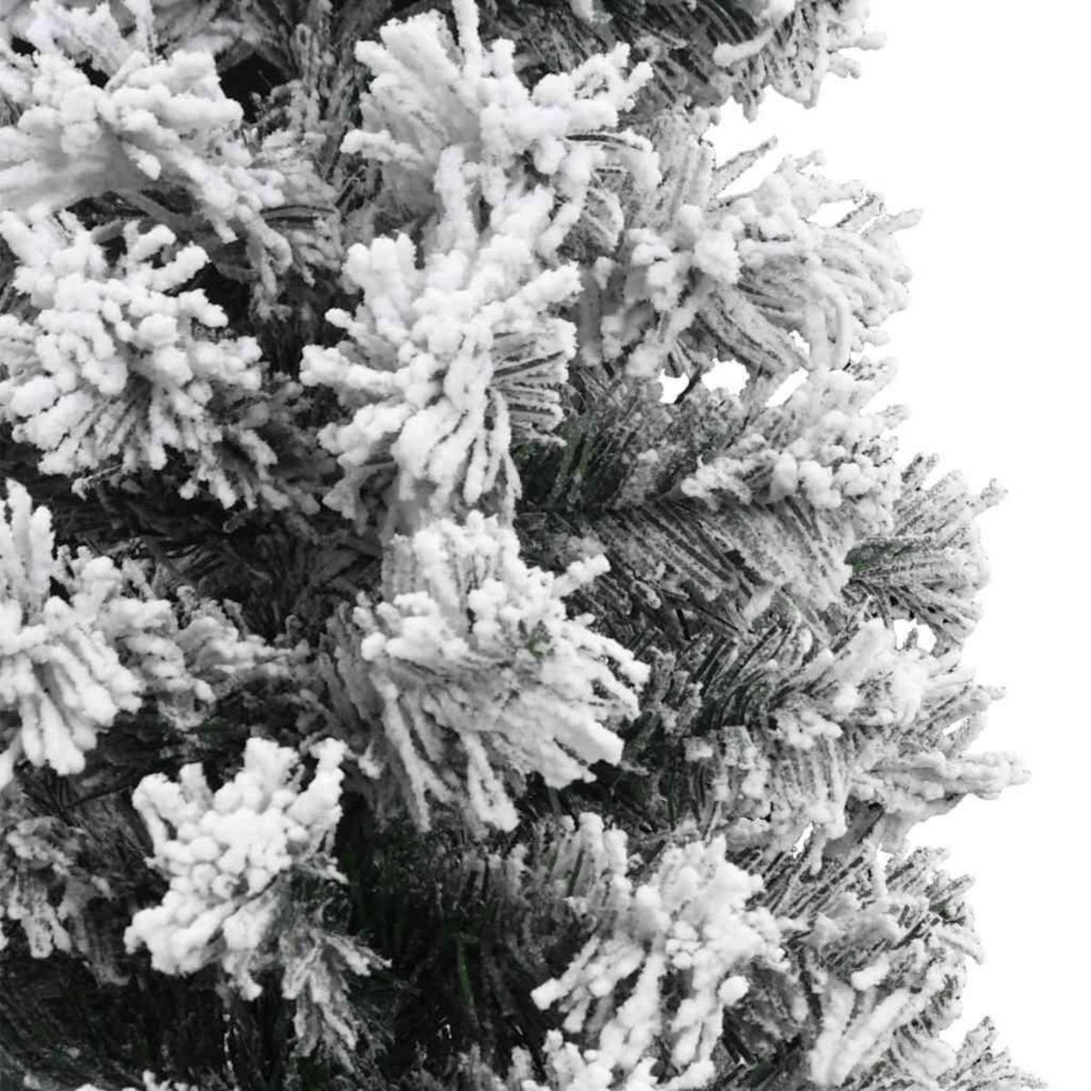 VIDAXL Sapin de Noël artificiel mince flocon de neige vert 210 cm PVC