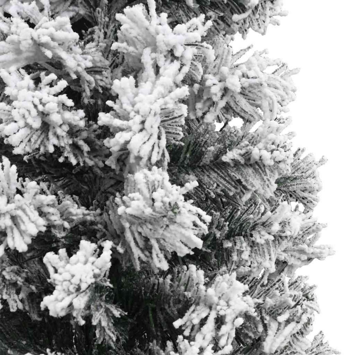 VIDAXL Sapin de Noël artificiel mince flocon de neige vert 210 cm PVC