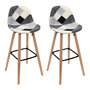 Voir la diapositive 1 : Paris Prix Lot de 2 Tabourets de Bar  Patchwork  92cm Gris
