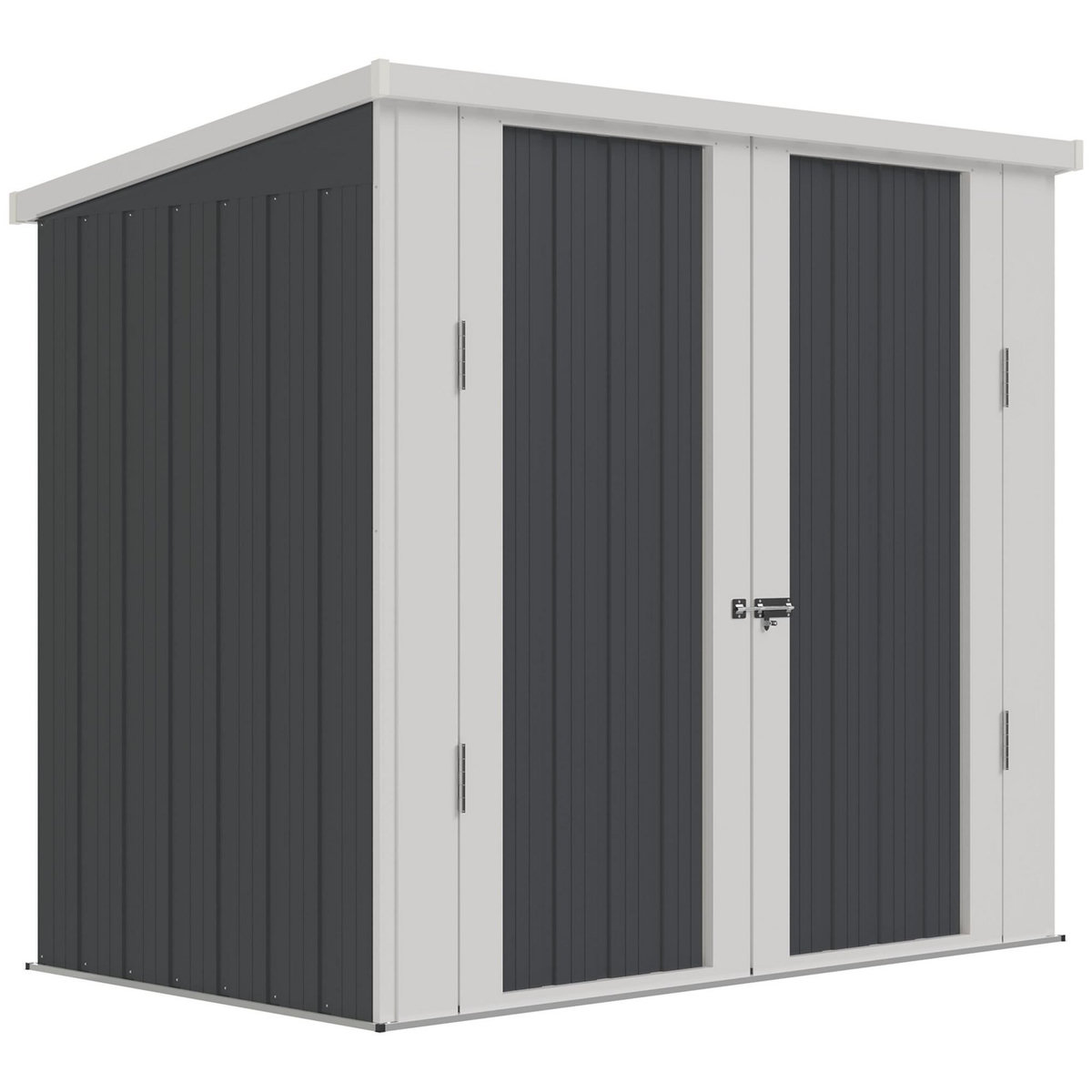 OUTSUNNY Abri de jardin - remise pour outils - cabanon portes verrouillables - dim. 147L x 86l x 134H cm - tôle d'acier gris blanc