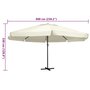 Voir la diapositive 5 : VIDAXL Parasol de jardin avec mat en aluminium 600 cm Blanc sable