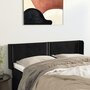 Voir la diapositive 1 : VIDAXL Tete de lit avec oreilles Noir 147x16x78/88 cm Velours