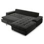 Voir la diapositive 3 : BEST MOBILIER Bianca - canapé d'angle droit 4 places convertible avec coffre en tissu texturé