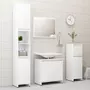 VIDAXL Ensemble de meubles de bain 3 pcs Blanc brillant Agglomere