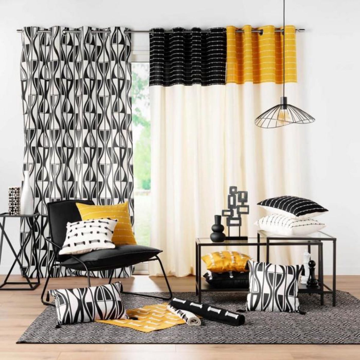 Paris Prix Rideau à Œillets  Linechic  140x240cm Jaune