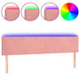 Voir la diapositive 2 : VIDAXL Tete de lit a LED Rose 200x5x78/88 cm Velours