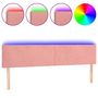 Voir la diapositive 2 : VIDAXL Tete de lit a LED Rose 200x5x78/88 cm Velours