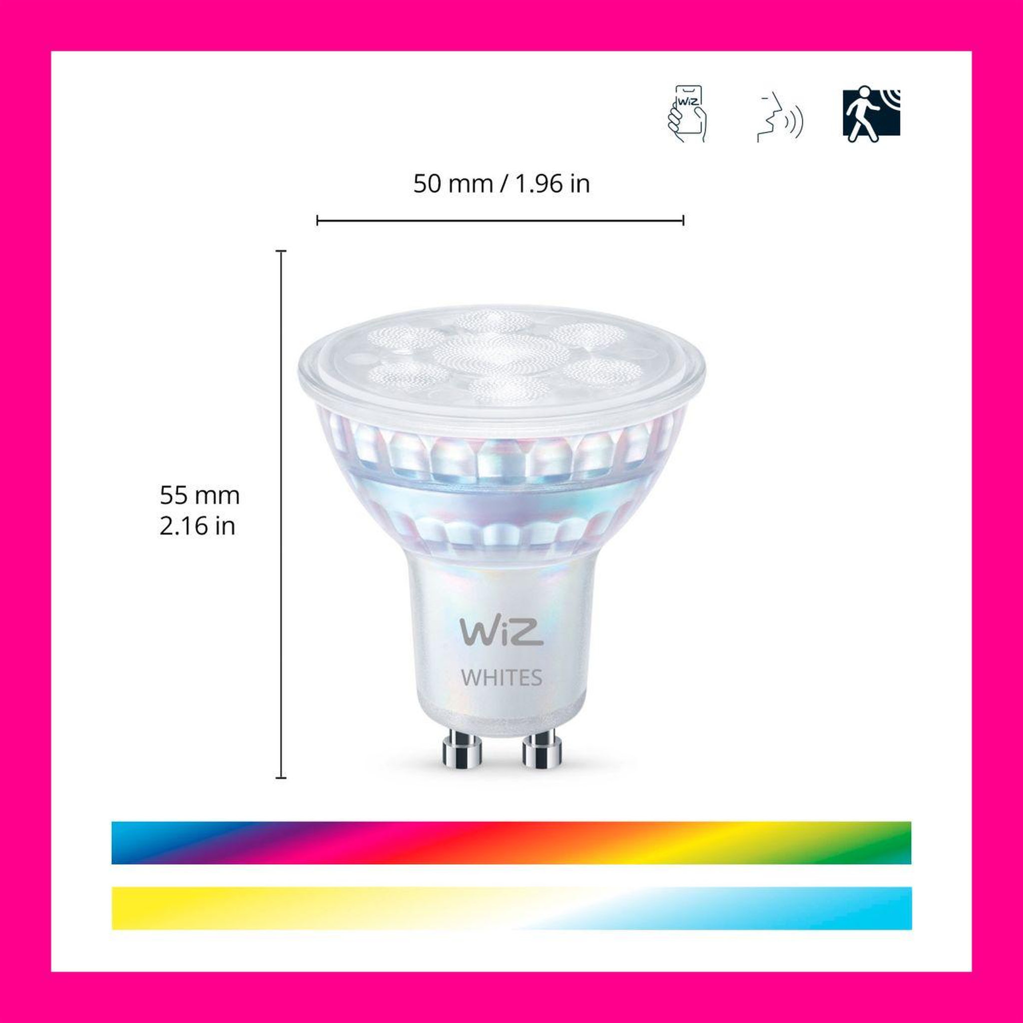 Voir la diapositive 2 : WIZ Ampoule led connectée gu10 couleur 50w pack de 2