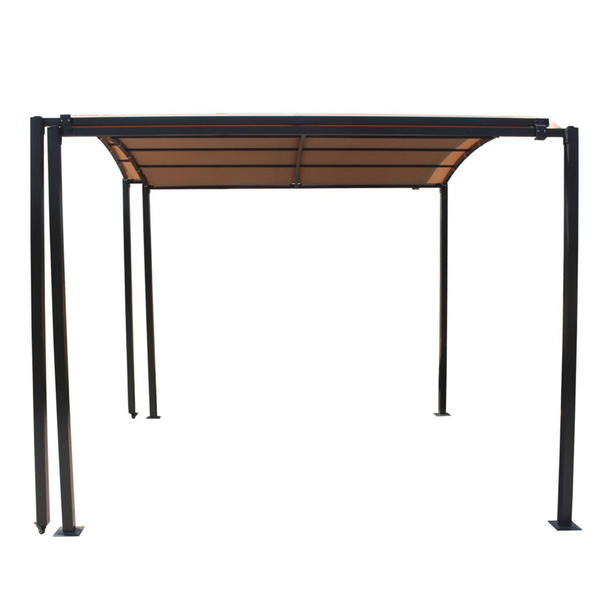 CONCEPT USINE Pergola coulissante extensible et carport 9m² jusqu'à 16m² gris et beige ICARIA