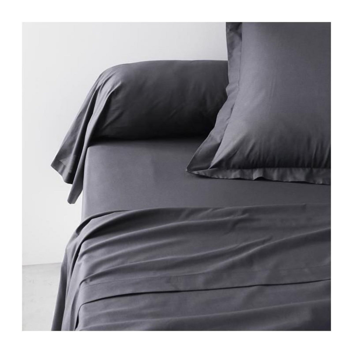 Today Taie de traversin TODAY Essential - 45 x 185 cm - 100% Coton uni - Fusain