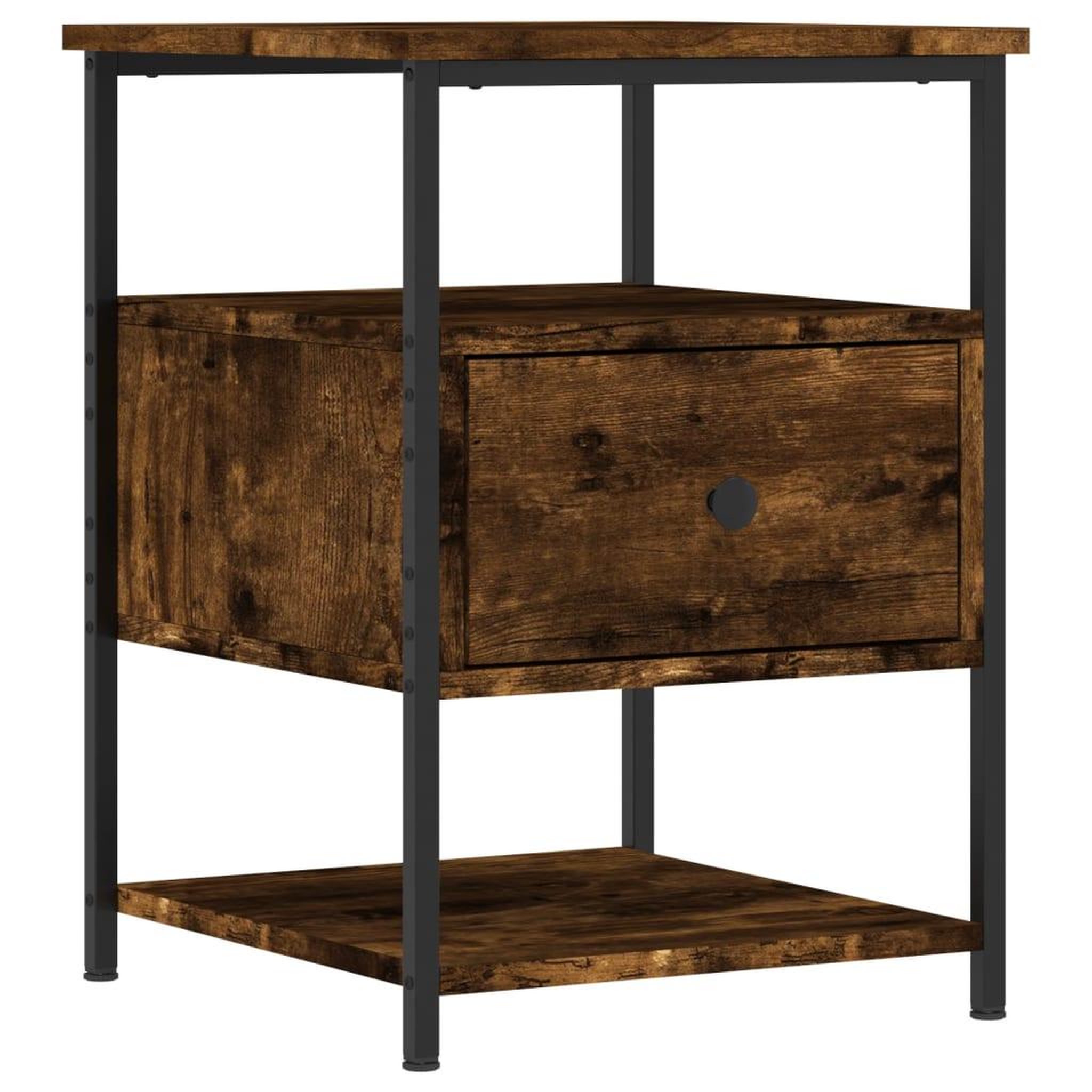 Voir la diapositive 2 : VIDAXL Table de chevet chene fume 40x42x56 cm bois d'ingenierie