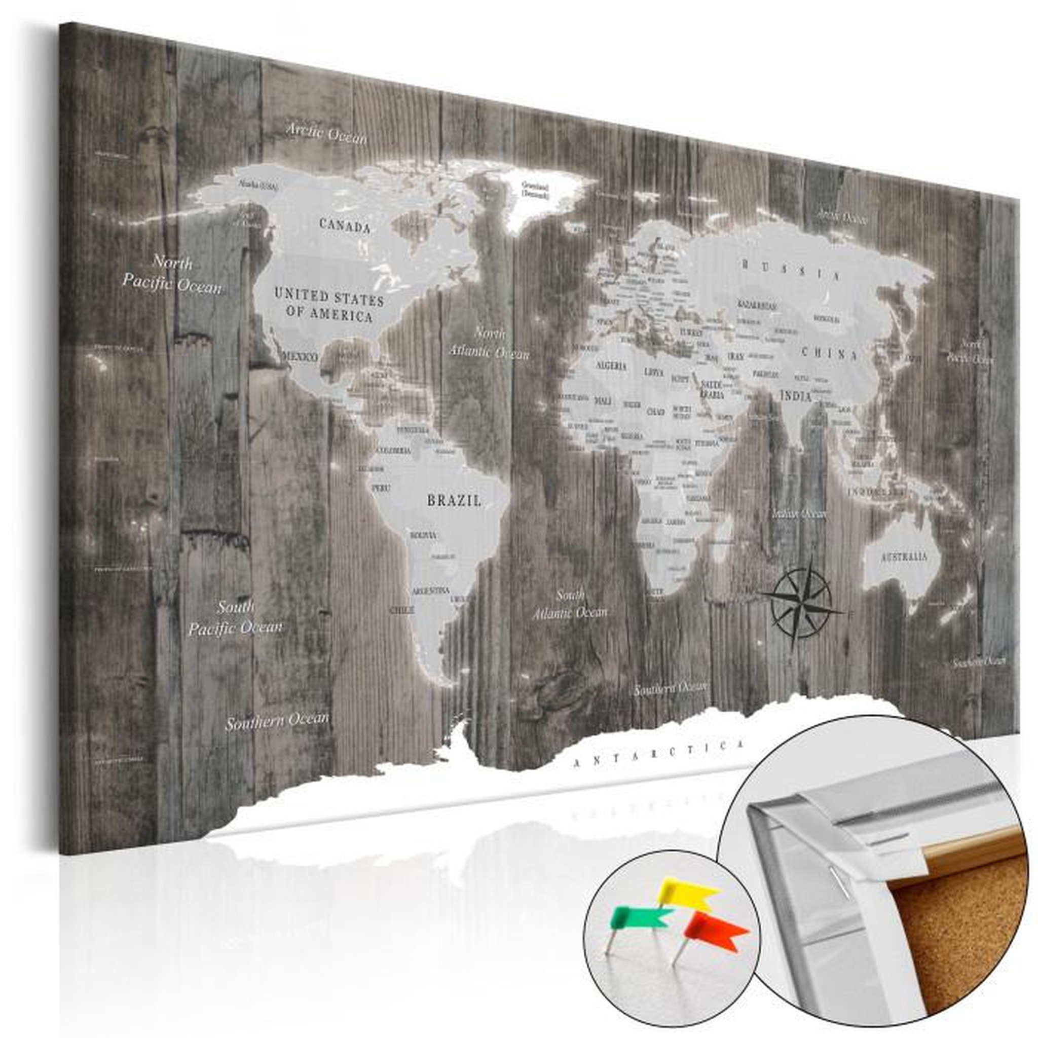 Paris Prix Tableau en Liège  Carte du Monde - World of Wood. Coloris disponibles : Multicolore