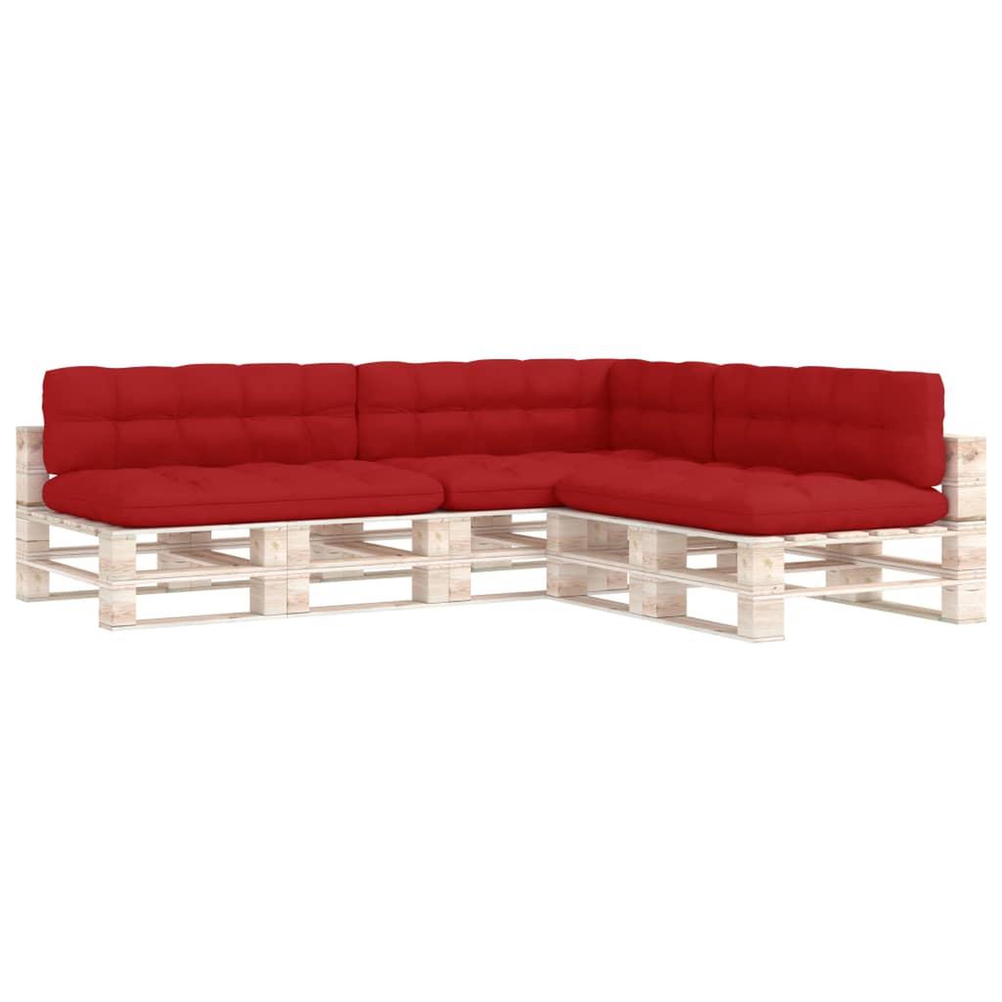 Voir la diapositive 2 : VIDAXL Coussins de canape palette lot de 7 Rouge