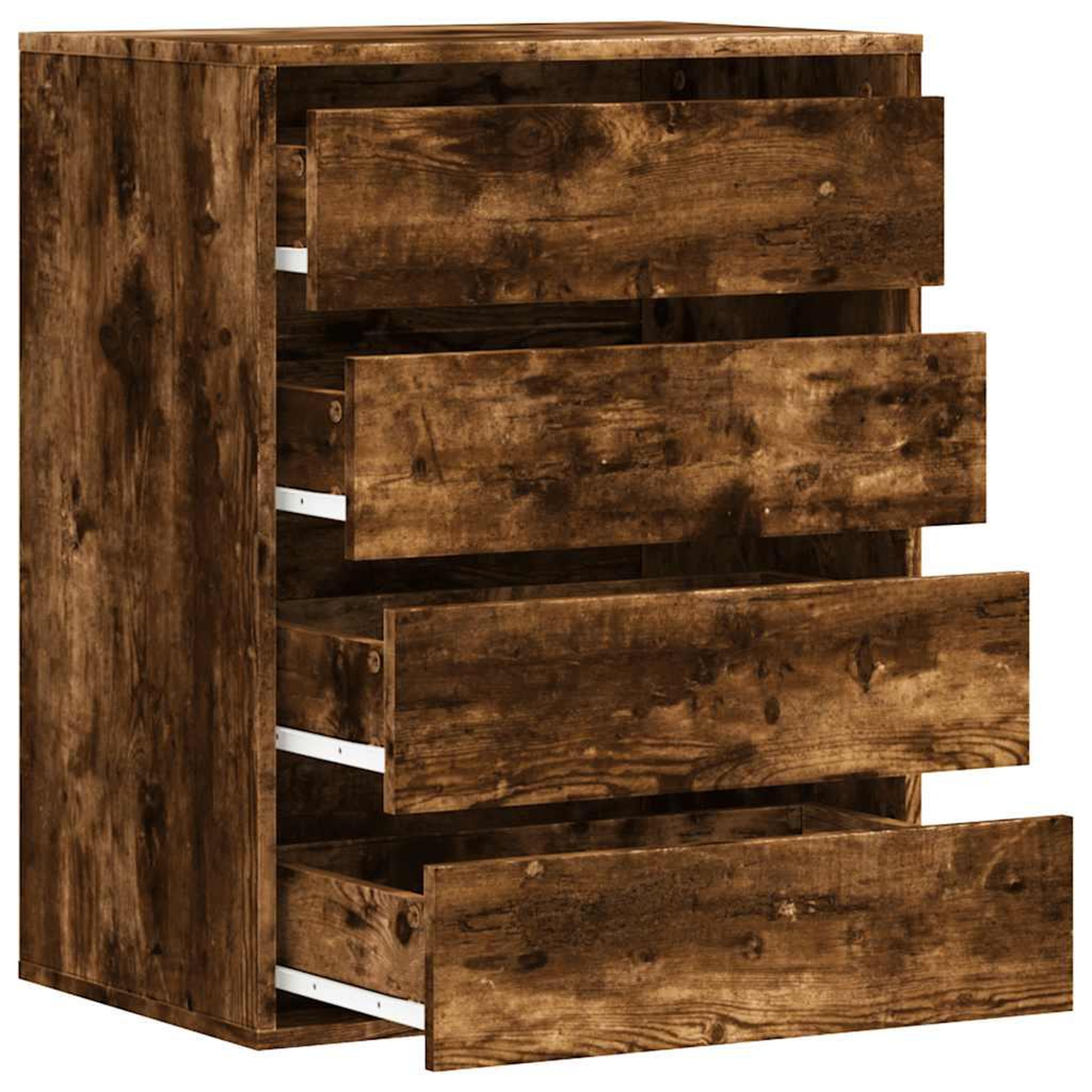 Voir la diapositive 5 : VIDAXL Commode d'angle chene fume 60x41x76 cm bois d'ingenierie