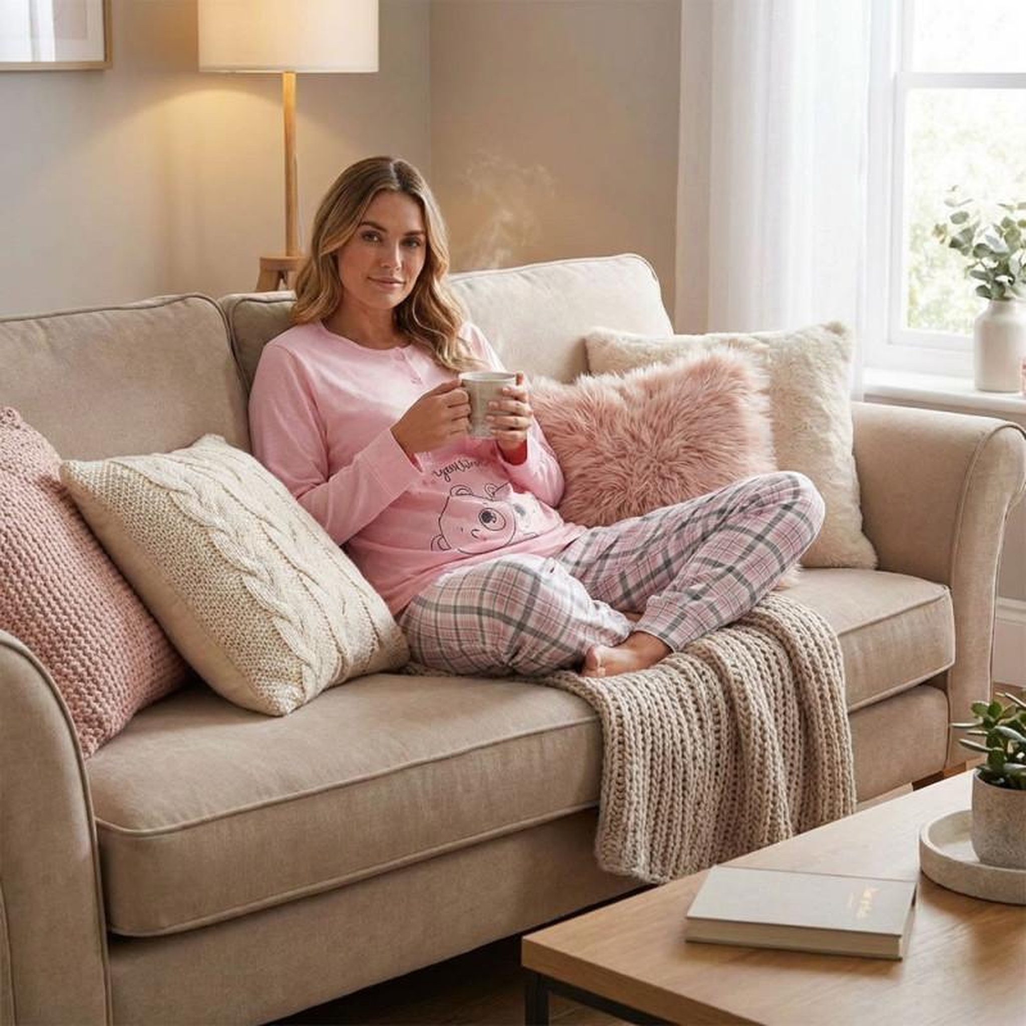 Voir la diapositive 4 : OZABI OZABI Ensemble Pyjama Long Femme Haut Manches Longues