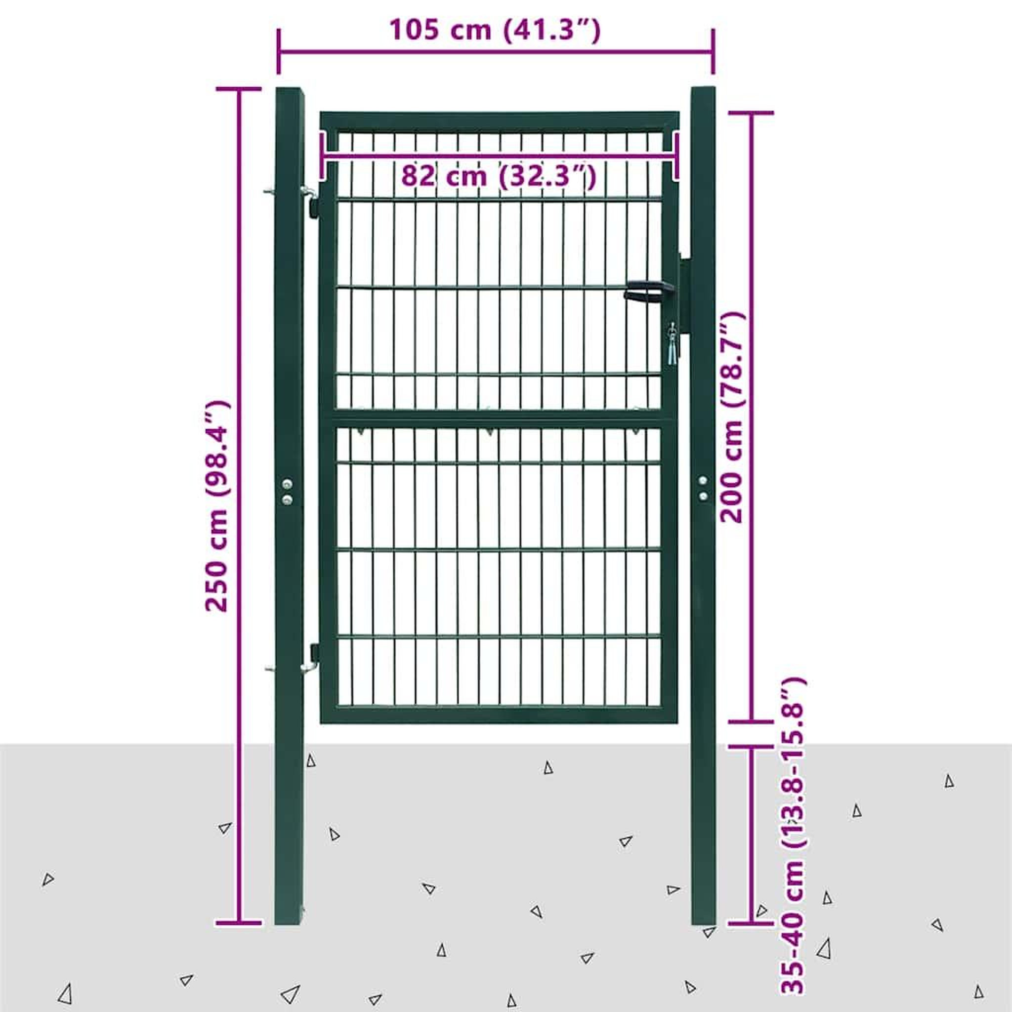 Voir la diapositive 6 : VIDAXL Portail de cloture en acier 100x200 cm vert