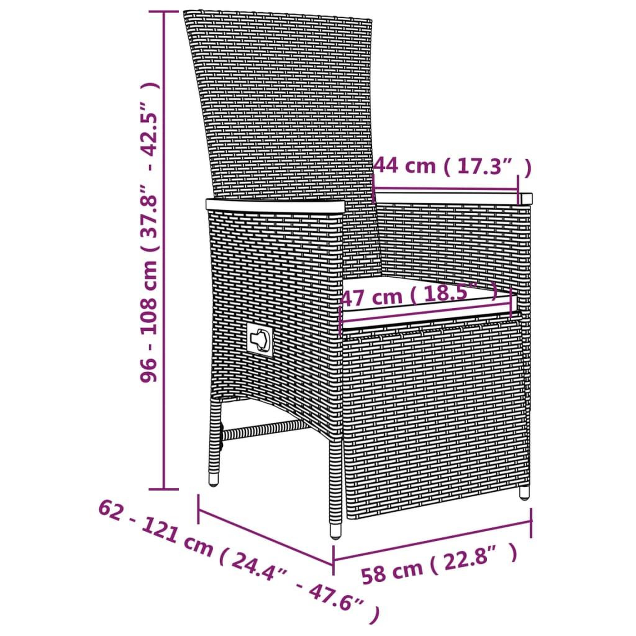 Voir la diapositive 6 : VIDAXL Ensemble a manger de jardin 3 pcs coussins gris resine tressee