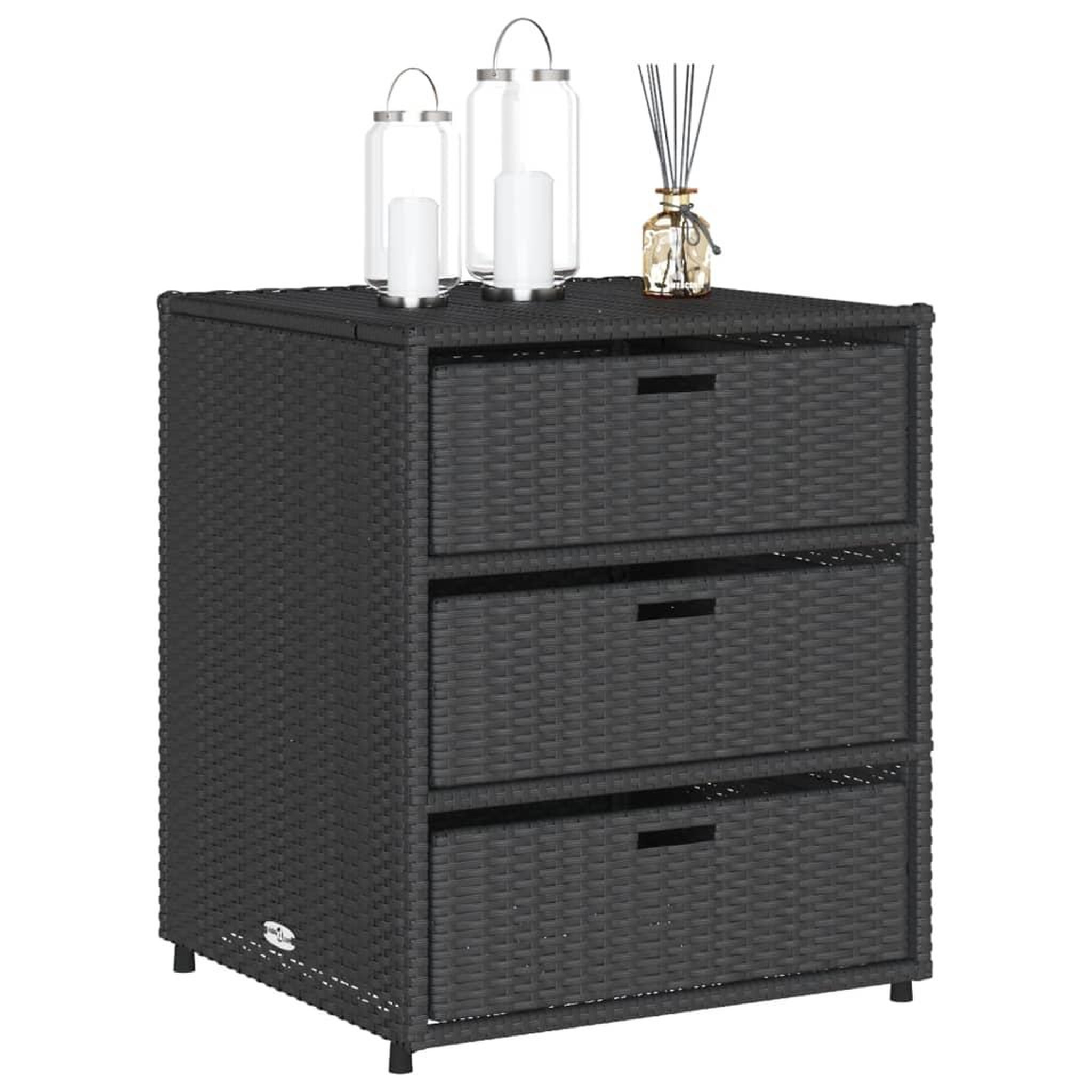 Voir la diapositive 4 : VIDAXL Armoire de rangement de jardin noir 55x59x69 cm resine tressee