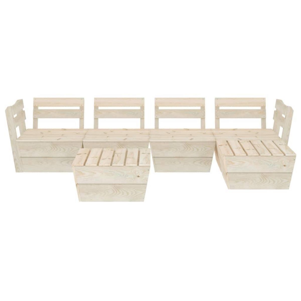 VIDAXL Salon de jardin palette 6 pcs Bois d'epicea impregne
